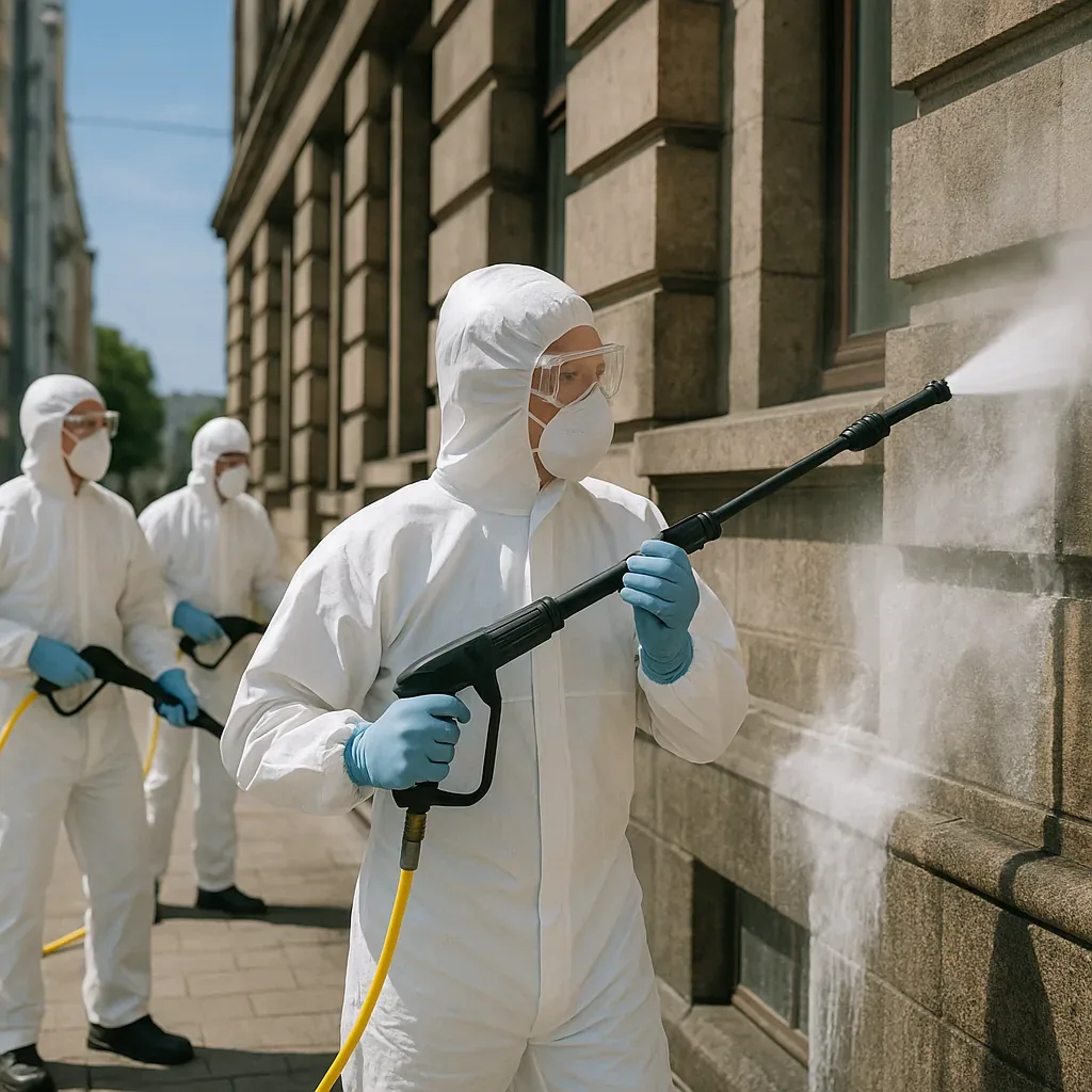 Nettoyage de fientes sur facades